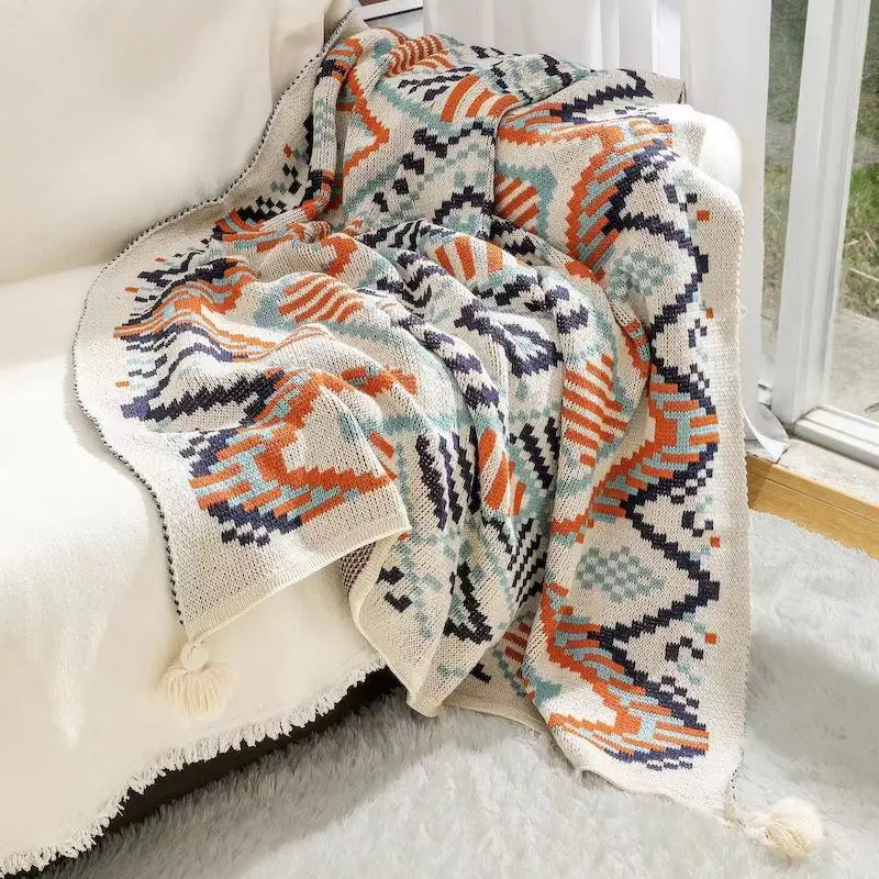 

Office nap air conditioning knitted leg blanket spring summer shawl cape sofa blanket