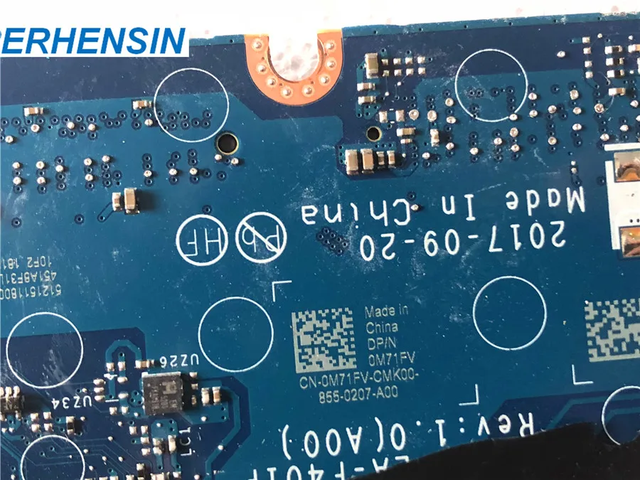 For DELL Laptop Motherboard E5490 5490 Mainboard i5-8350U  CN-0M71FV 0M71FV M71FV LA-F401P 100% Test OK Free Shipping