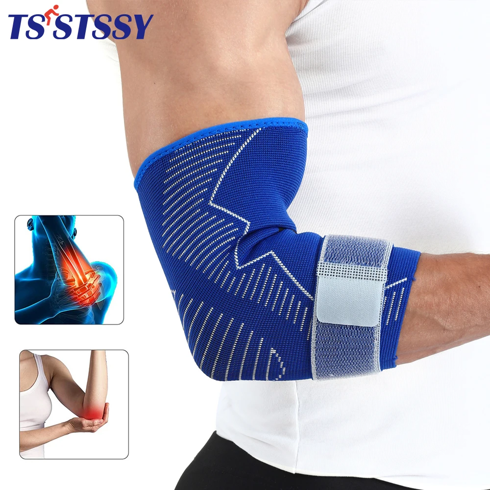 Sport Elbow Compression Sleeves Elastic Breathable Arm Support Brace for Tendonitis Arthritis Tennis Golf Workouts Weightlifting