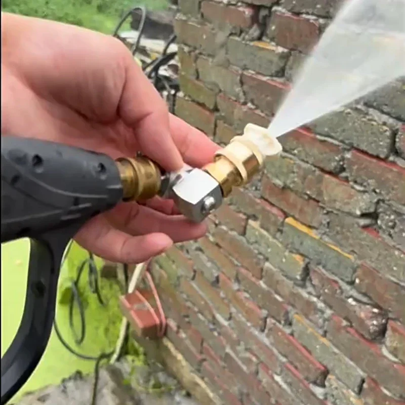 360 °   Поворотный адаптер для мойки высокого давления — латунное быстроразъемное соединение 1/4 дюйма с 5 насадками для многоугольной очистки