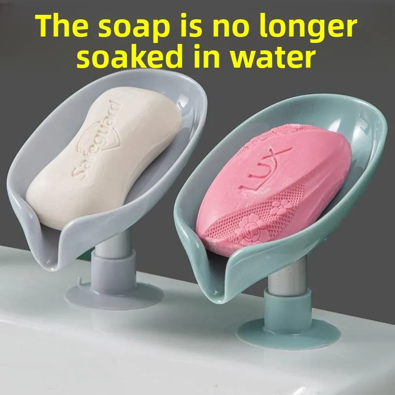 Punch-free Suction Cup Soap Holder, Creative Plastic Soap Dish, Non-slip Drain Design, Sink & Vanity Organizer for Home Use