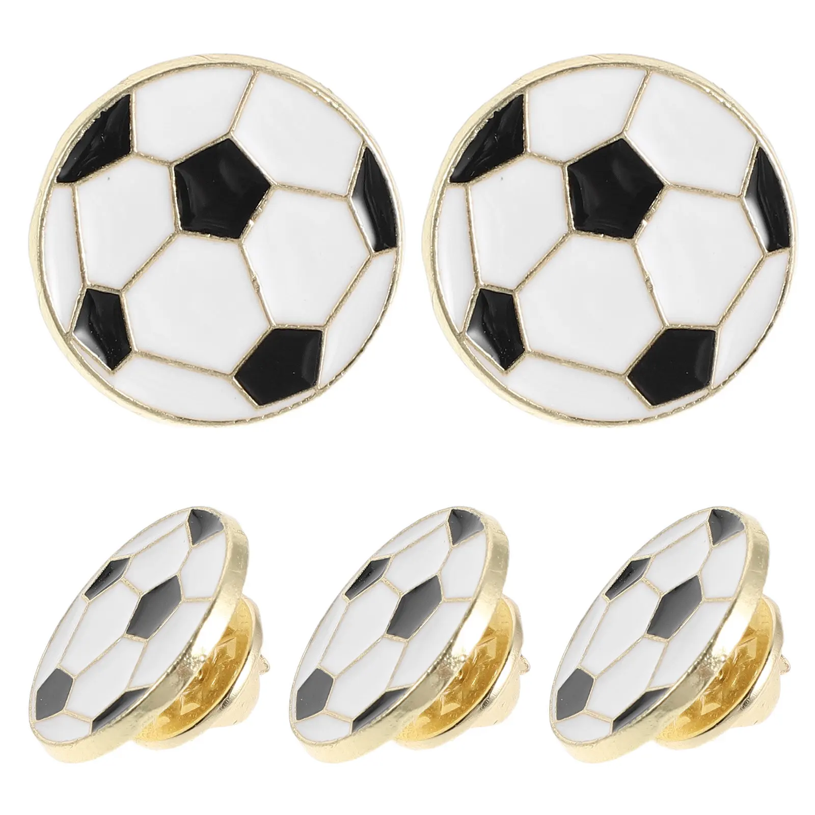 5Pcs Soccer Brooch Pin Zinc Alloy Football Lapel Badge Jersey Pin for Championship Event Backpack Hat Ornament