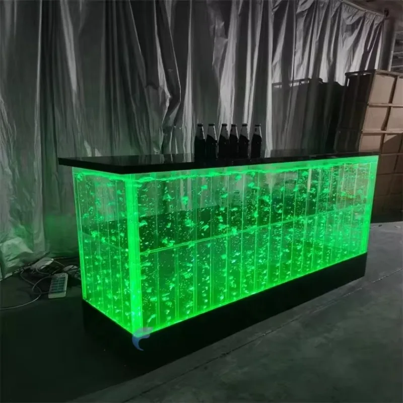 

Современная мебель для бара, индивидуальный RGB светодиодный светильник, акриловый фонтанный столик с пузырьками воды для гостиной, ночного клуба, стойка регистрации отеля