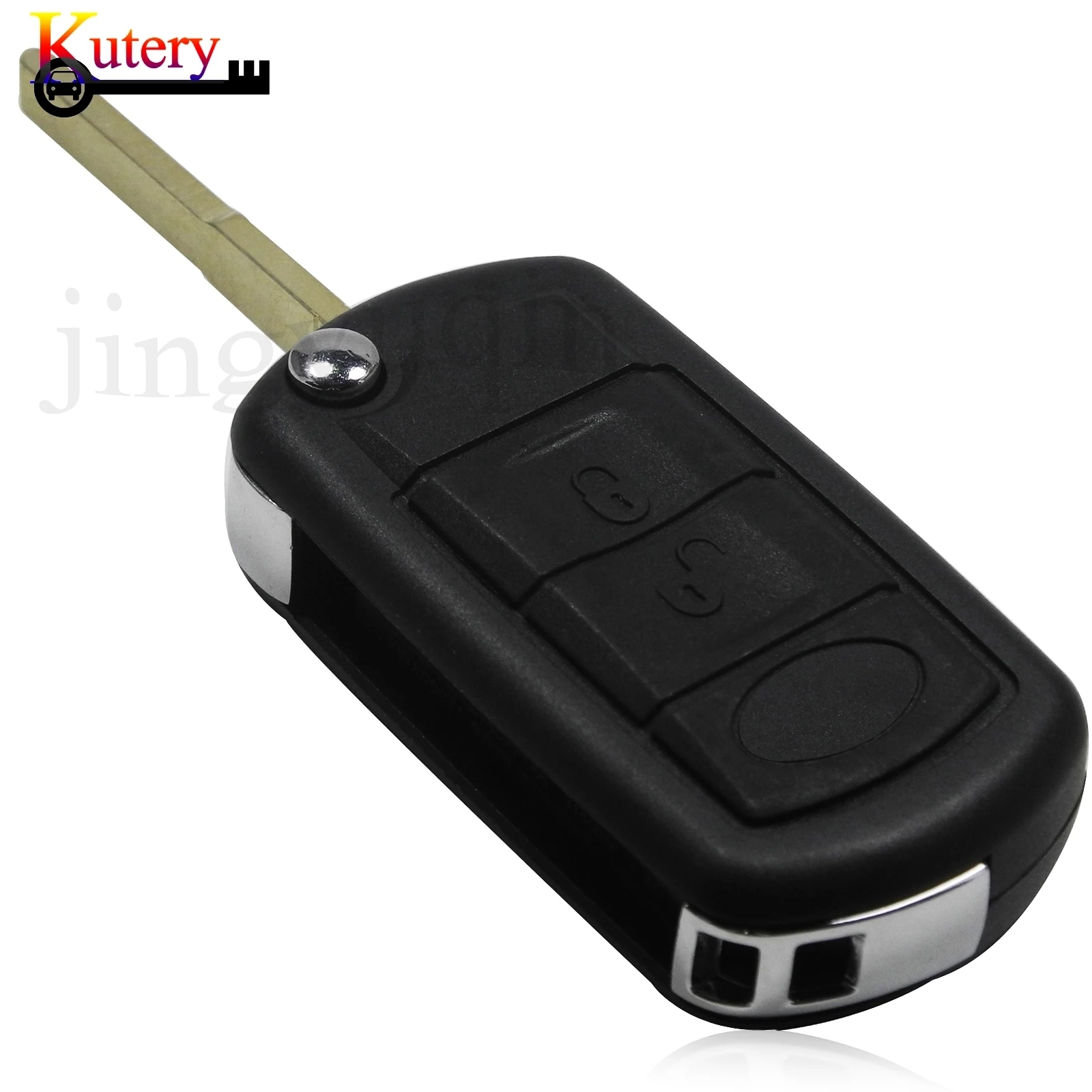 jingyuqin 10pcs/Lot Remote Folding Car Key Shell For Range Rover Land Rover 3Buttons Replacement Case Fob Cover With Uncut Blade