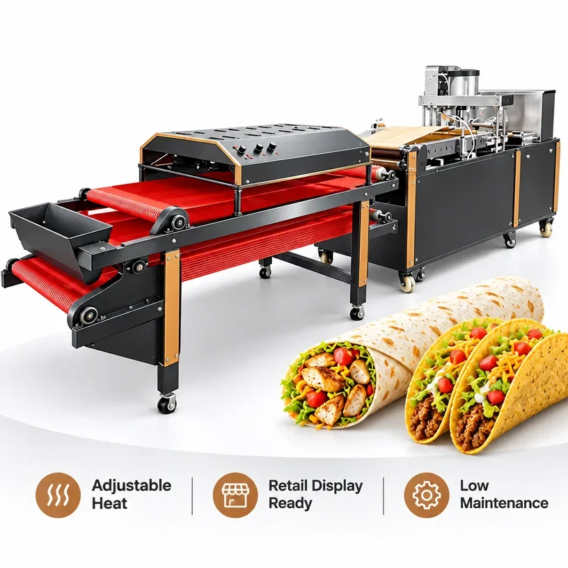 FL Tortilla Making Machine Stainless Steel Flatbread Shaping Machine for Bakery Tortilla Production Custom