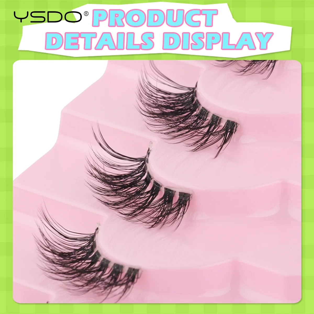 YSDO Half EyeLashes Natural Fluffy False Eyelashes Cat Eye Lash 3D Faux Mink Lashes Soft Winged Eyelash Extension Makeup Tool