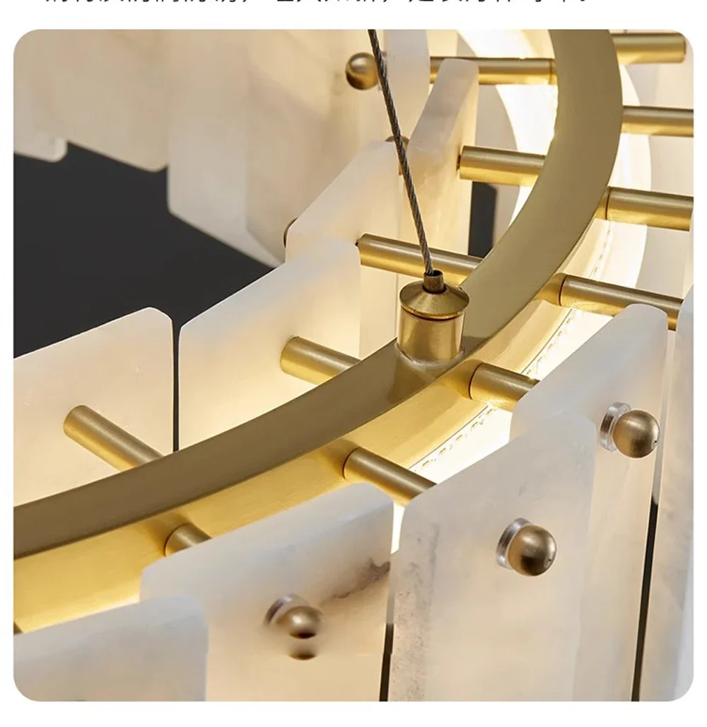 

2025 Trendy Marble Design Dimmable Led Chandelier Lighting Lustre Suspension Luminaire Lampen Hanging Lamps For Dinning Room