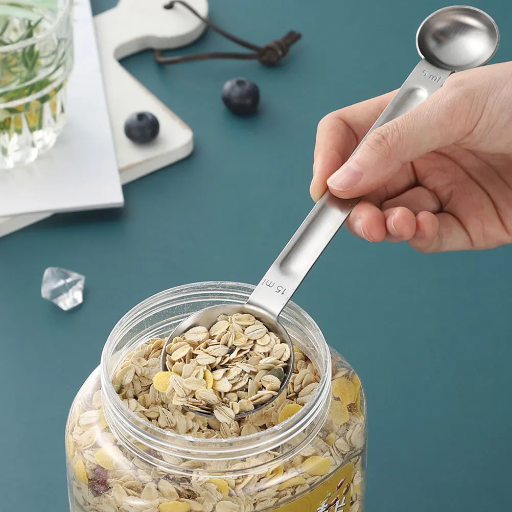 

4Pcs Double Head Stainless Steel Coffee Scoops Measuring Spoons Suitable for Coffee Beans Powder Sugar Tea Measuring Spoons