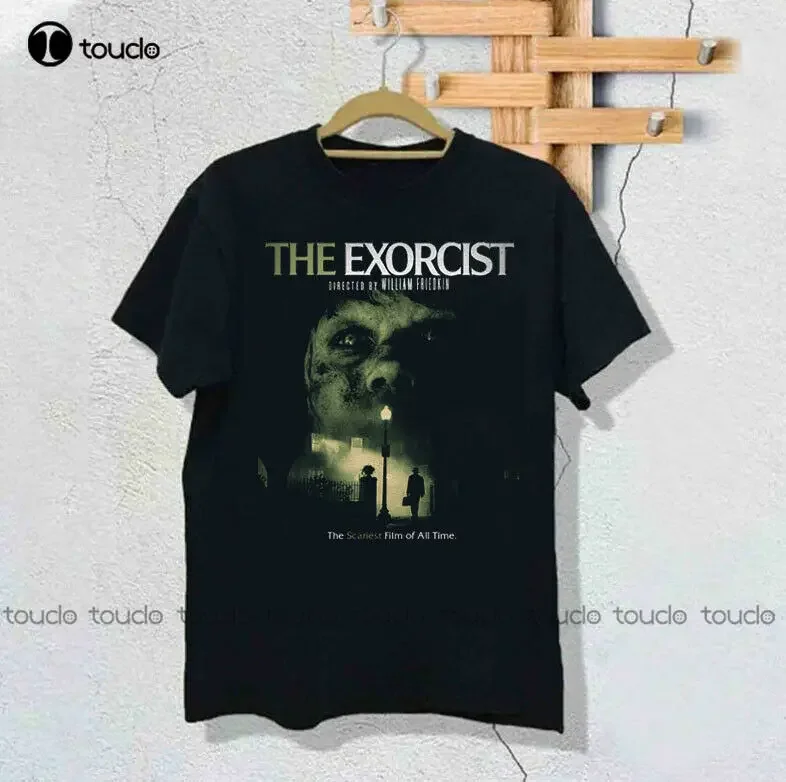 ويليام فريدكين طارد الأرواح الشريرة (1973) فيلم الرعب تي شيرت أسود للجنسين قمصان للنساء مخصص aldult في سن المراهقة للجنسين xs-5xl