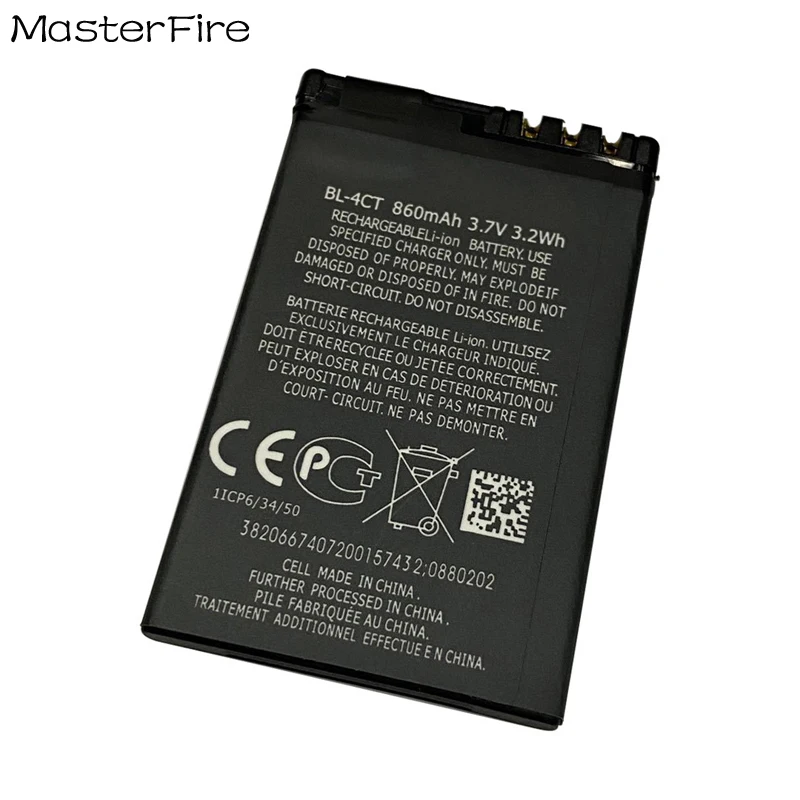 Noiaの交換用電話リチウム電池,3.7v,860mah,BL-4CT,bl4ct,novia 5310, 7230, 5630 s,7210c,7212c,x3,6700と互換性があります