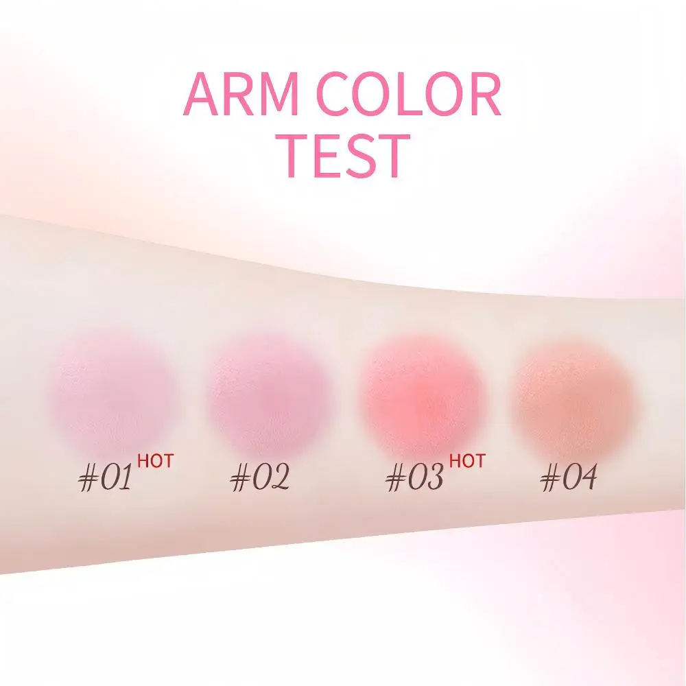 Life Girls Fard in stick di colore rosa naturale Fard per il viso per guance Trucco opaco Rouge Fard in spugna stile coreano