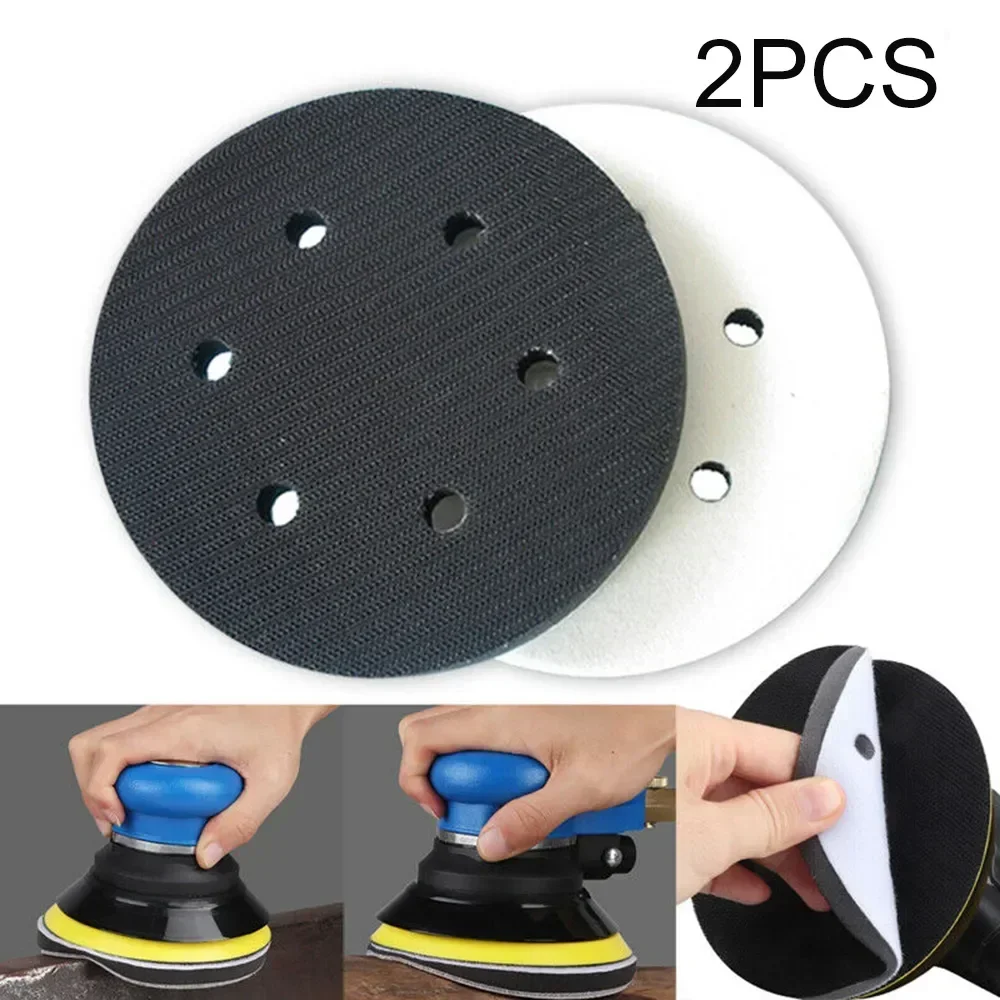 2 PCS 6 Inch 150mm 6 Holes Soft Sponge Interface Pad Sanding Disc Buffer SpongeInterface Cushion Pad For Power Tool Accessories