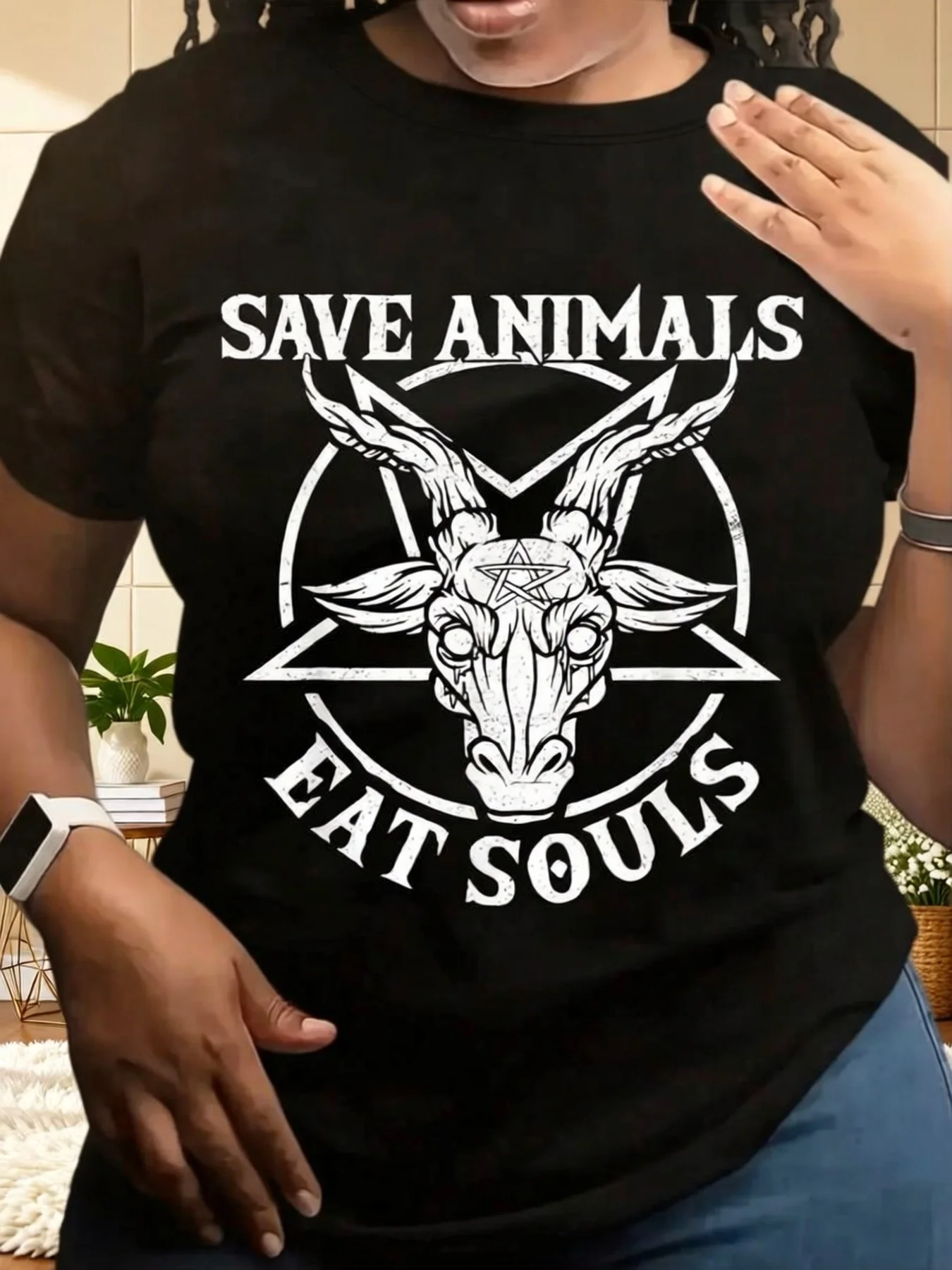 SAVE ANIMALS EAT SOULS T-Shirt Summer Men Tracksuit Short Sleeve Pullover Top Breathable Sportswear Harajuku Fashion Streetwear