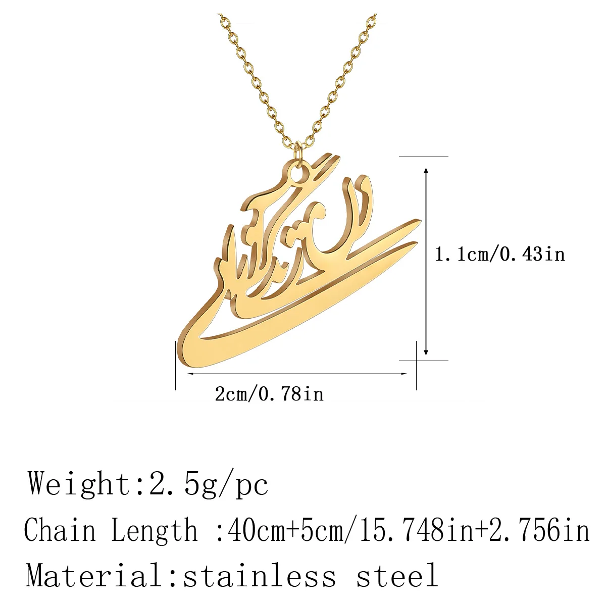 Kinitial Iranian Persian Calligraphy Necklaces Stainless Steel Classic Iran Farsi Poem Pendant Women Men Ethnic Jewelry
