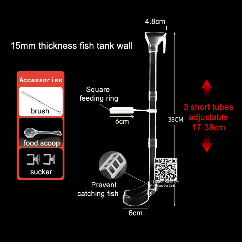 fish feeder,aquarium feeder feed fish food bowl,shrimp feeder for shrimp tank accessories, Acrylic feeding tube pipe suction cup