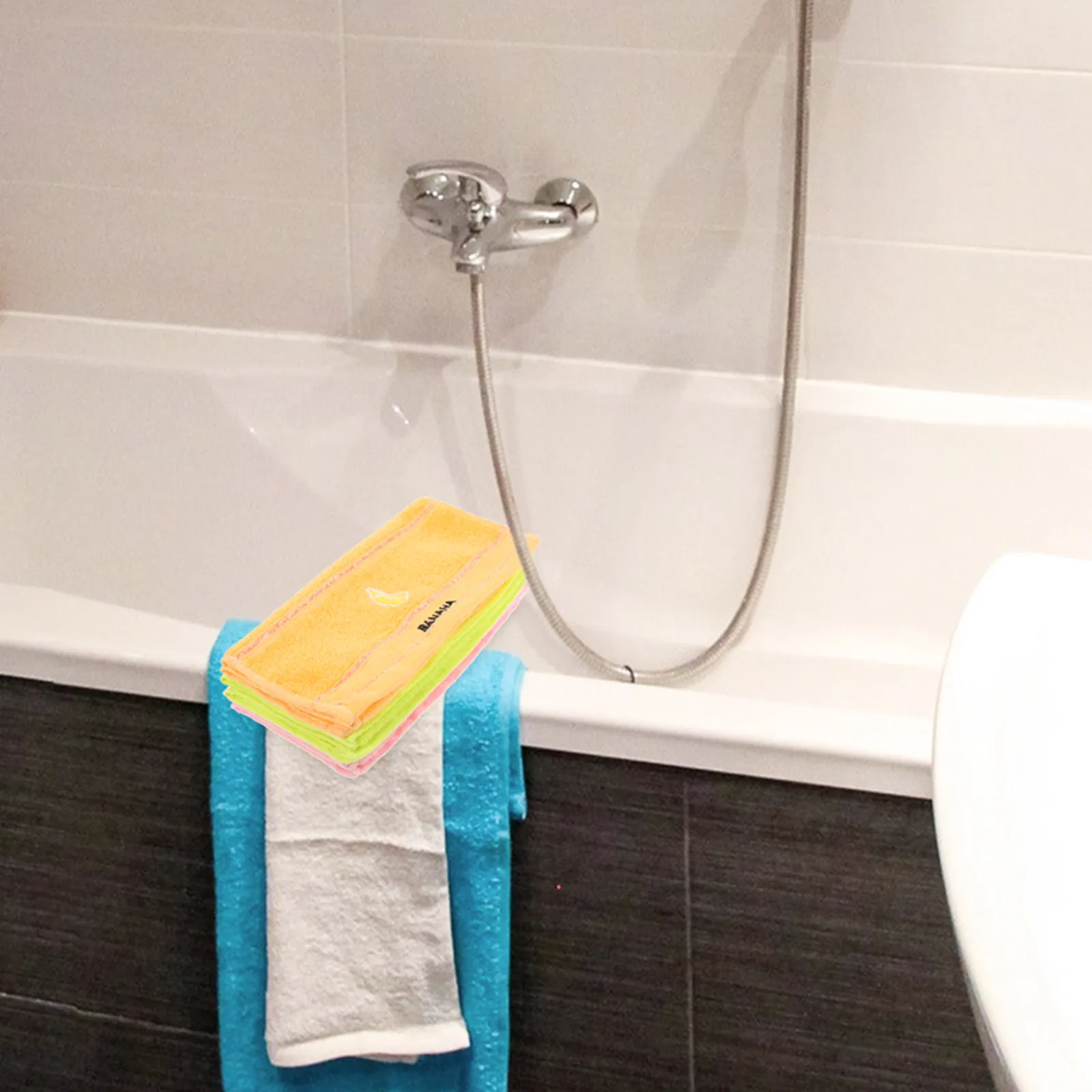 3Pcs Cotton Cartoon Hand Towels Embroidered Absorbent Face Washcloths for Bathroom Kitchen Kids 50x25cm Coffee Blue Pink