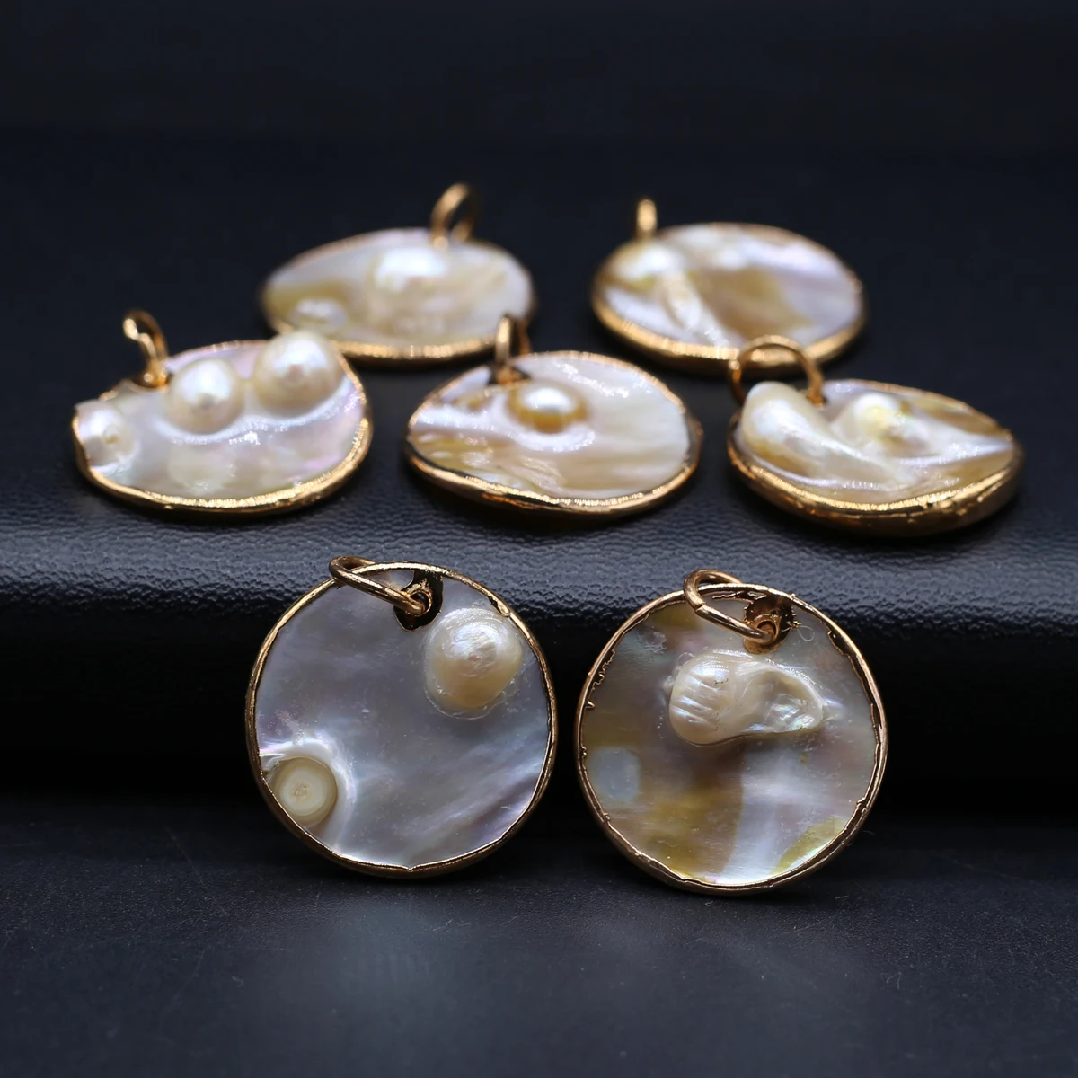1PCS Natural Shell Pearl Metal Wrapped Pendant Earrings of Various Shapes DIY Making Women Charm Jewelry Materials Accessories view 6