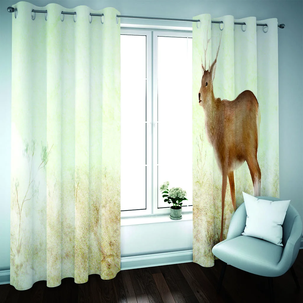 Custom animal curtains Thick shading soundproof windproof curtain personality curtains