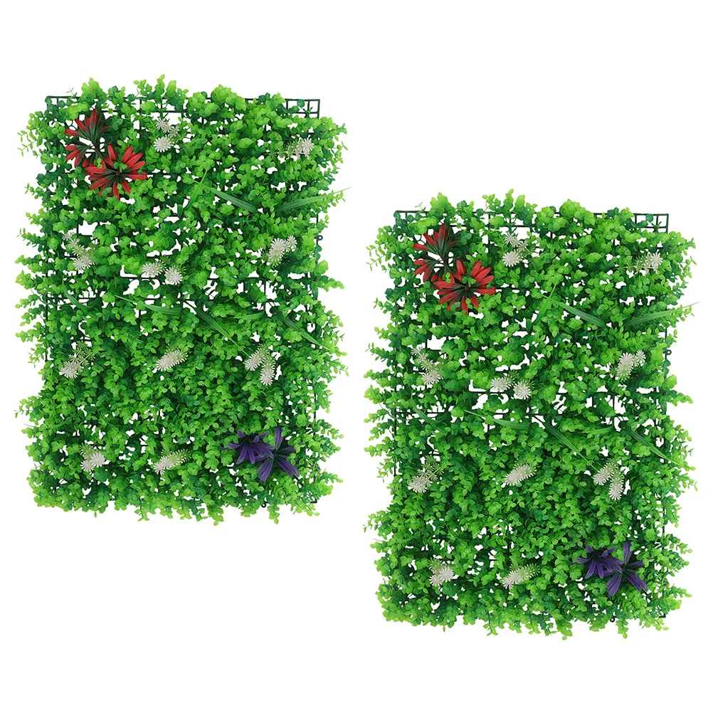 

2Pcs Artificial Green Plant Wall Panel Simulation Hedge Background for Wedding Party Shop Cafe Home Decor