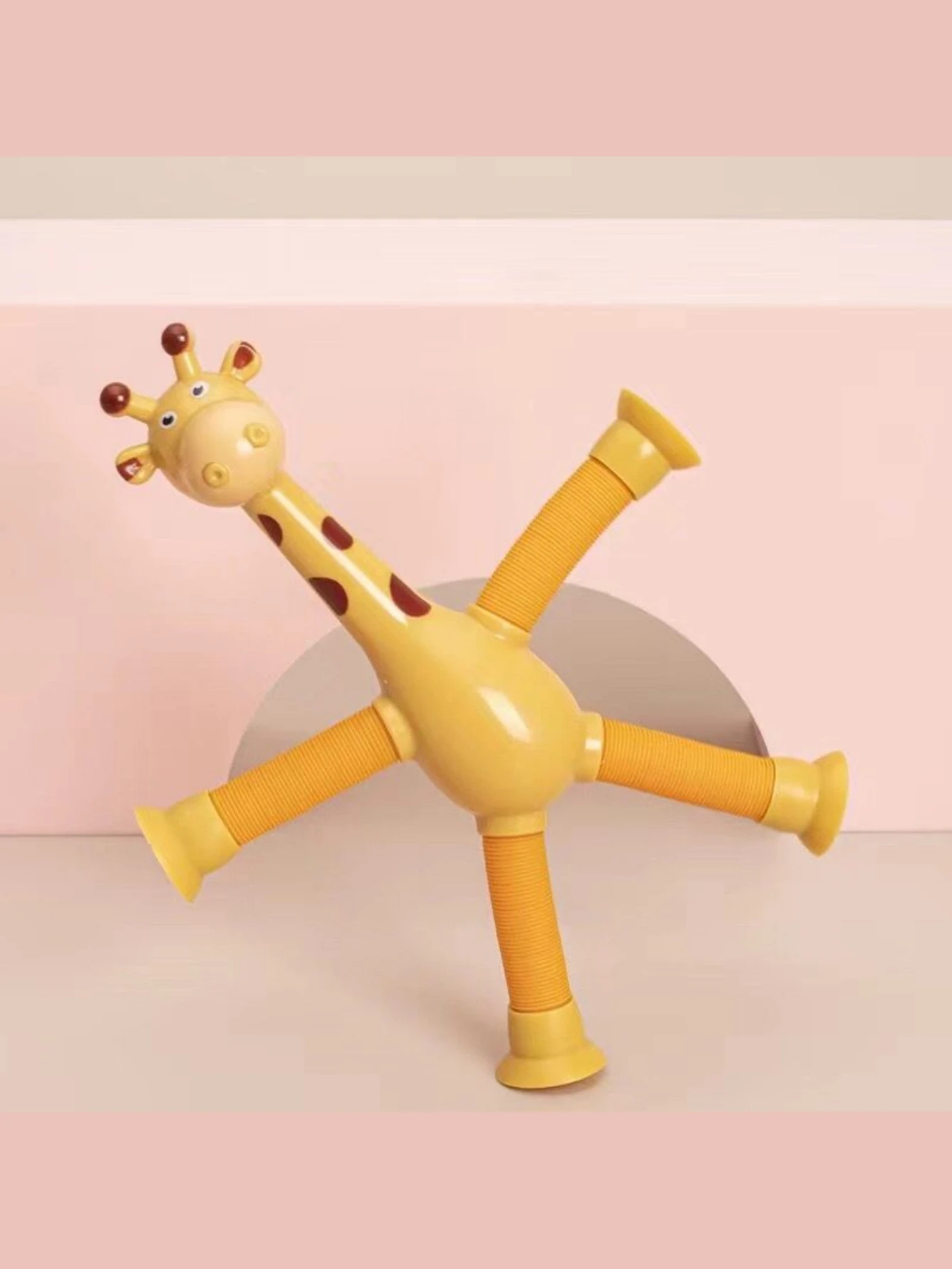 Suction cup giraffe telescopic and ever-changing luminous toy children\'s cartoon creative educational toy stretch telescopic