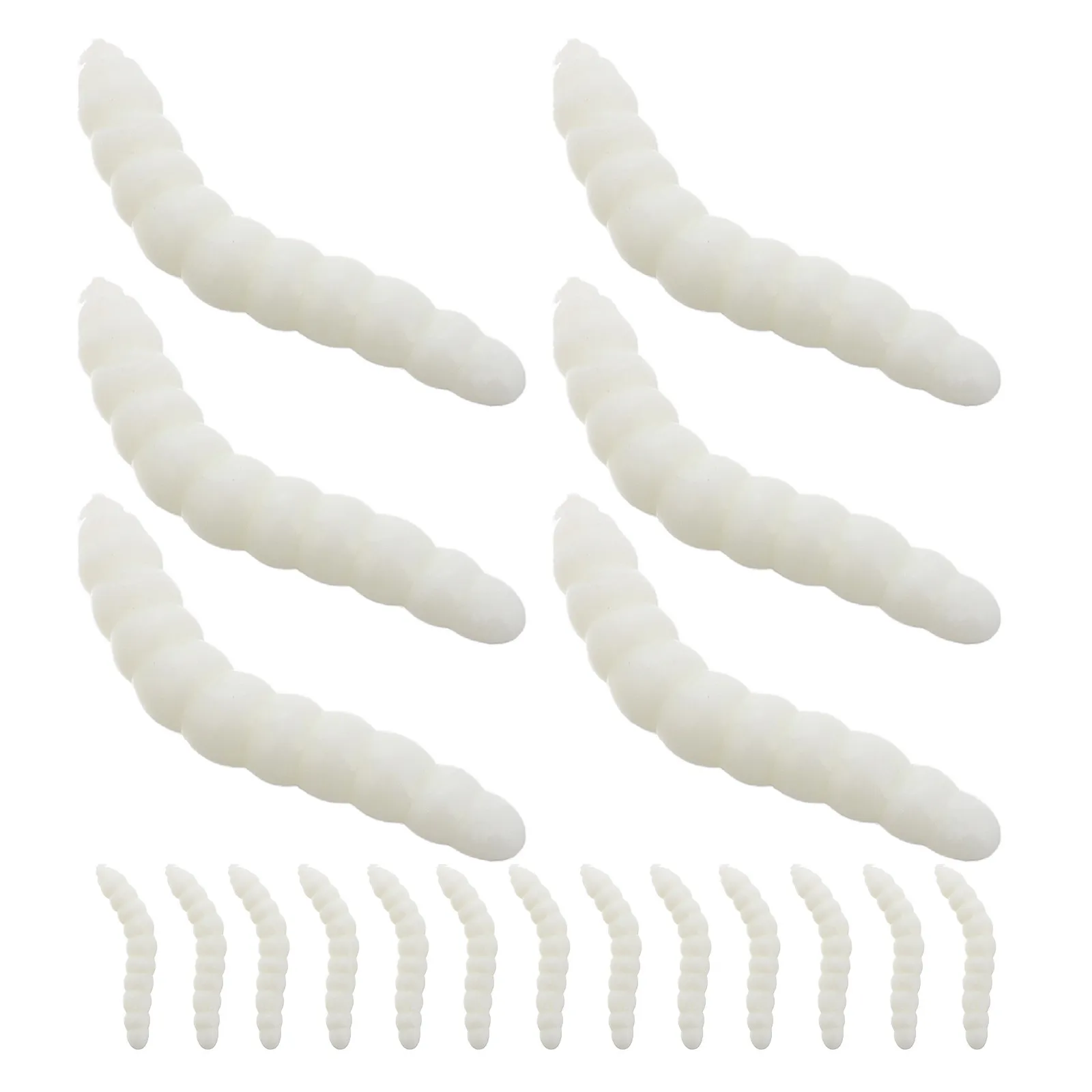 

50Pcs Realistic Fake Maggots Worms for Halloween Pranks Party Favors Office Jokes Decor Fun Scary Props Creepy Crawlies