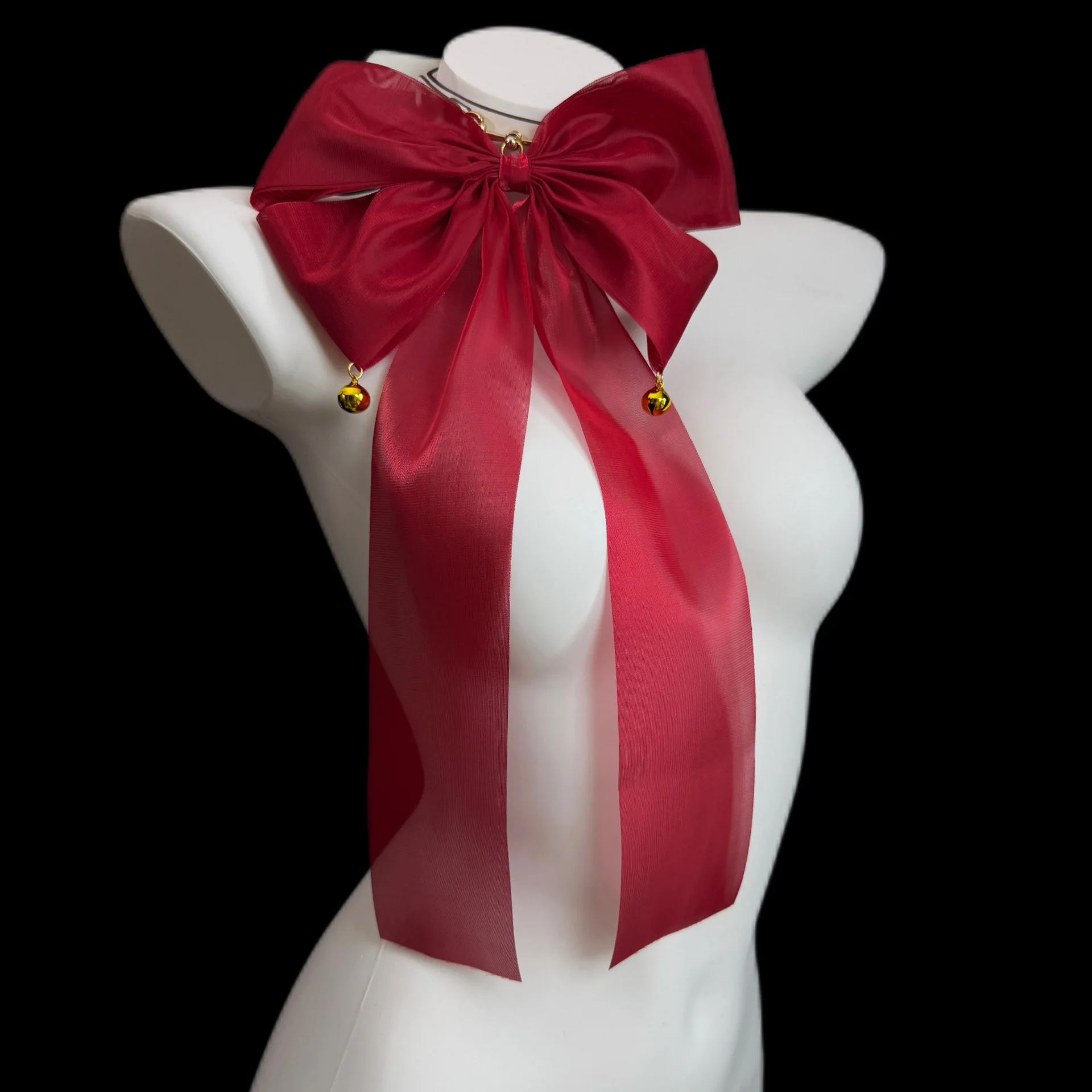 Sex Products Super Fairy Mesh Bow Collar Multi-layer Ribbon Premium Design Internet Celebrity Bell Breast Clip Body Chain