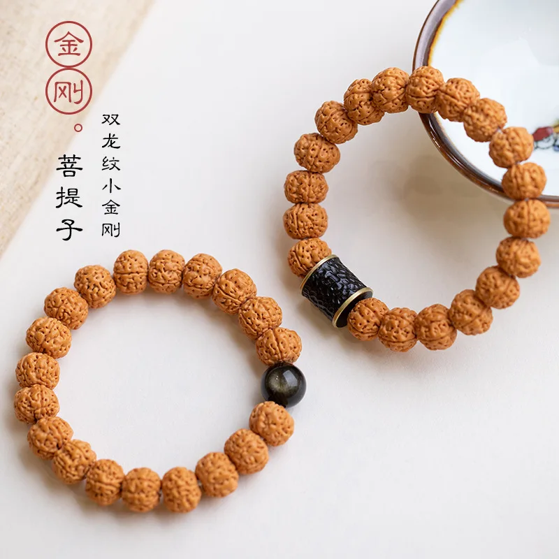 

Double Pattern Small Vajra Bodhi Single Circle Men'S Buddhist Bead Bracelet Women'S Couple'S Hand Jewelry