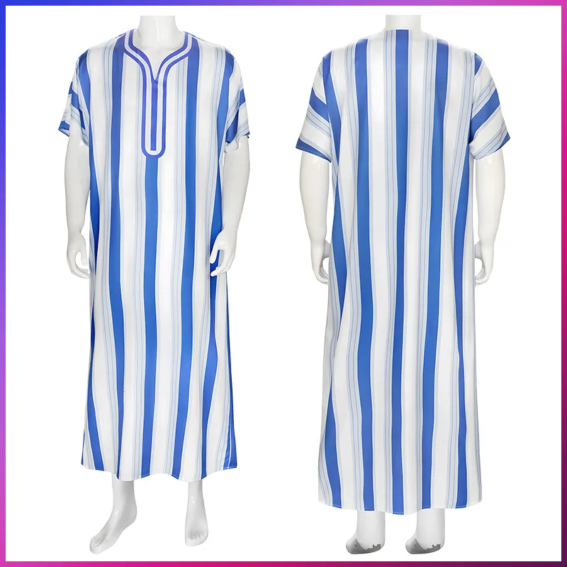 

Арабские этнические мужские длинные халаты с короткими рукавами, Ближневосточная мусульманская амазонка, европейская и американская длинная одежда больших размеров