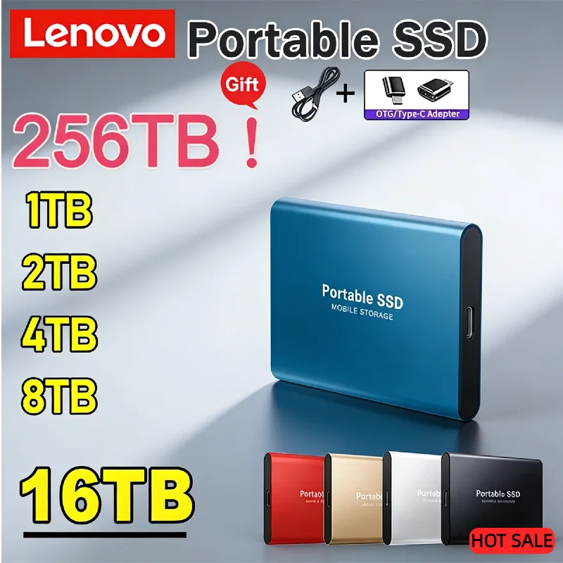 

Внешний твердотельный накопитель Lenovo USB3.1, портативный SSD 128ГБ-256ГБ-1ТБ-2ТБ для ноутбуков, ПК, Mac и мобильных устройств