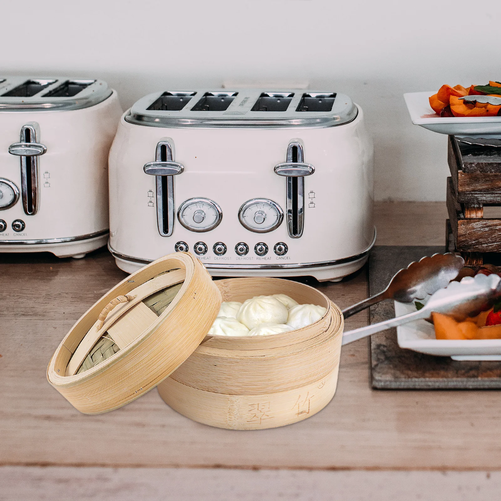 

1Set Handmade Bamboo Steamer Basket Heat Resistant Household Steamer for Steaming Corn Potatoes Eggs Kitchen Supplies