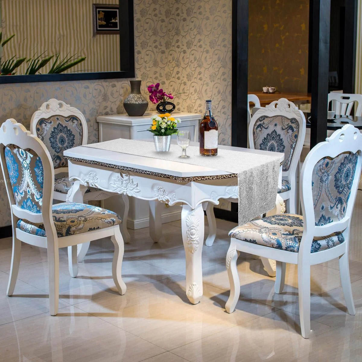 

Sequin Table Runner Wedding Party Decoration Sparkly Tablecloth for Bridal Baby Showers Table Runner