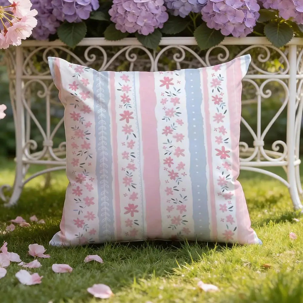 Floral pattern Cushion Cover Home & Car Dual-Scene Pillow Cover: Reversible for Premium Comfort
