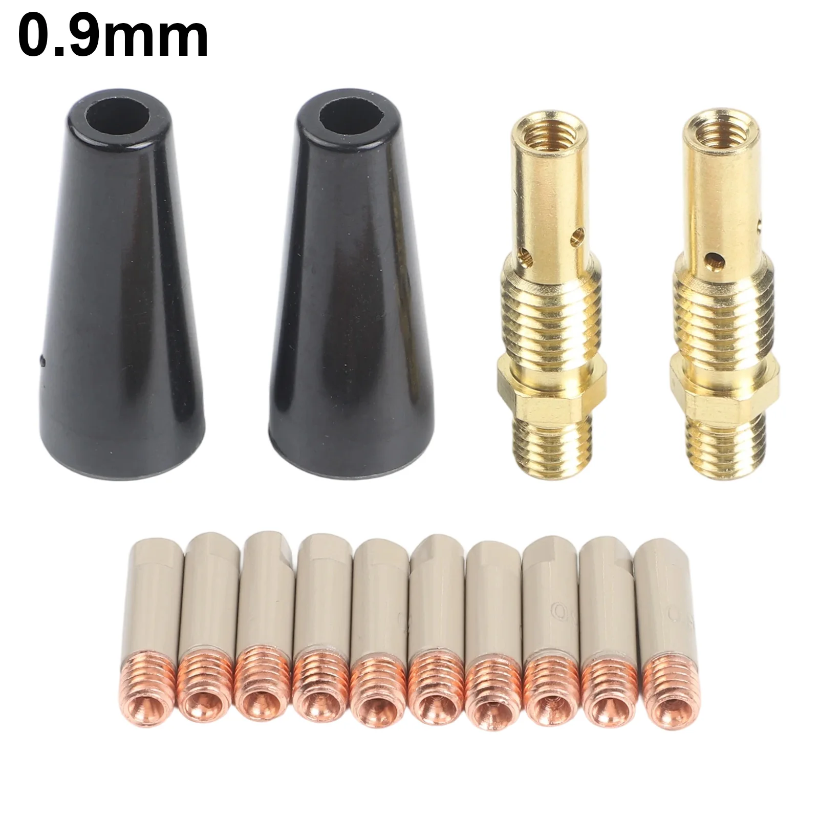 14PCS Welding Kit with Flux Core Gasless Nozzle 0 9mm NonStick Coated Tips for Lincoln 100L and Welding Machines