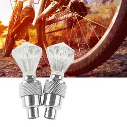 2Pcs Bicycle Tire LED Valve Caps with LED Flashing Light Automatic Luminous Tire Valve Caps for Car Bicycle Motorcycle