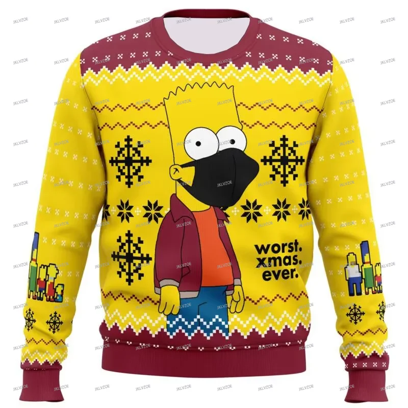 Autumn The Simpsons Ugly Christmas Sweatshirt Cartoon Anime Women Men Pullover Tops 2025 New Fashion Couple Sweatshirt Pullovers