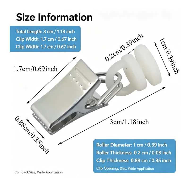 10Pcs Curtain Clips, Plastic Roller Slider Hooks, Curtain Track Hardware Clips, Curtain Accessories Clamps