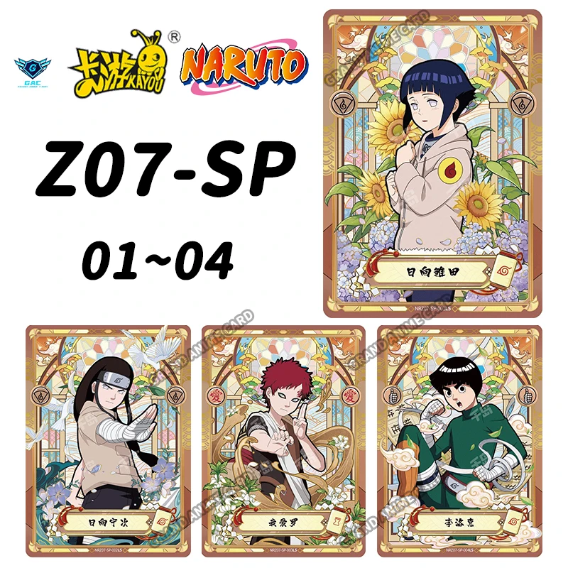 

KAYOU Original New Naruto Card T4W7 SP Full Series No.01-04 Rare Gaara Hinata Hyuga Anime Collection Card Toy Gift