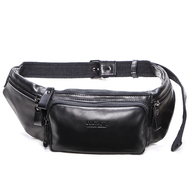 Imagem -06 - Casual Pequeno Fanny Pacote dos Homens Bolsa de Cintura Couro Vaca Masculino Pacote de Cintura para o Telefone Celular Cartões de Crédito Bolsa de Peito de Viagem Novo