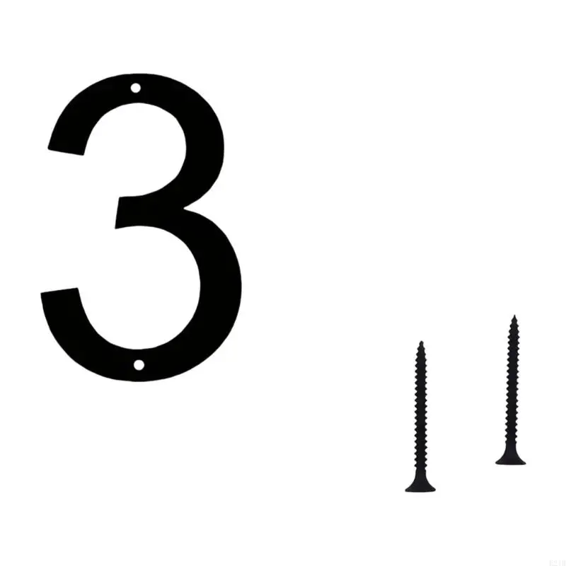 Modern Floating Houses Number,Metal Modern Houses Number,Garden Door Mailbox Decors Number with Set,Coated Black