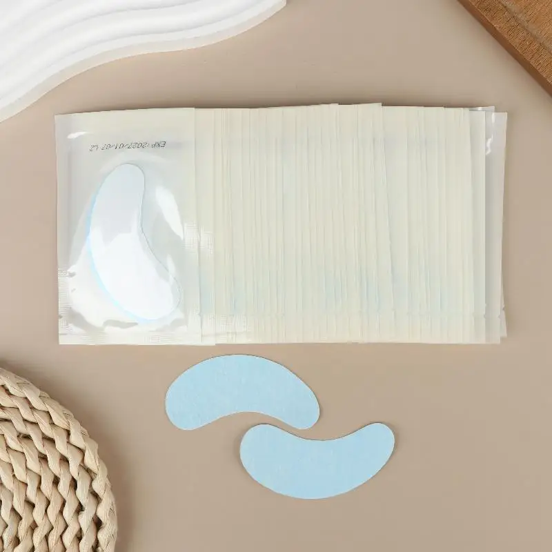 50 Paar isolierende UV-Hydrogel-Wimpernpads, schwarze Wimpern-Gel-Pads für Wimpernverlängerung, UV-Strahlen-Papieraufkleber, Wraps, Make-up-Tools