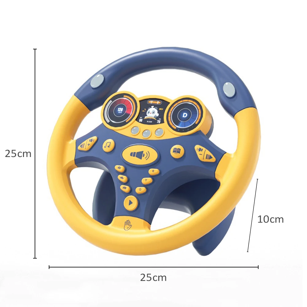 Volant de simulation électrique pour garçons et filles, jouets musicaux, poussette dos, conduite, cadeaux d'anniversaire