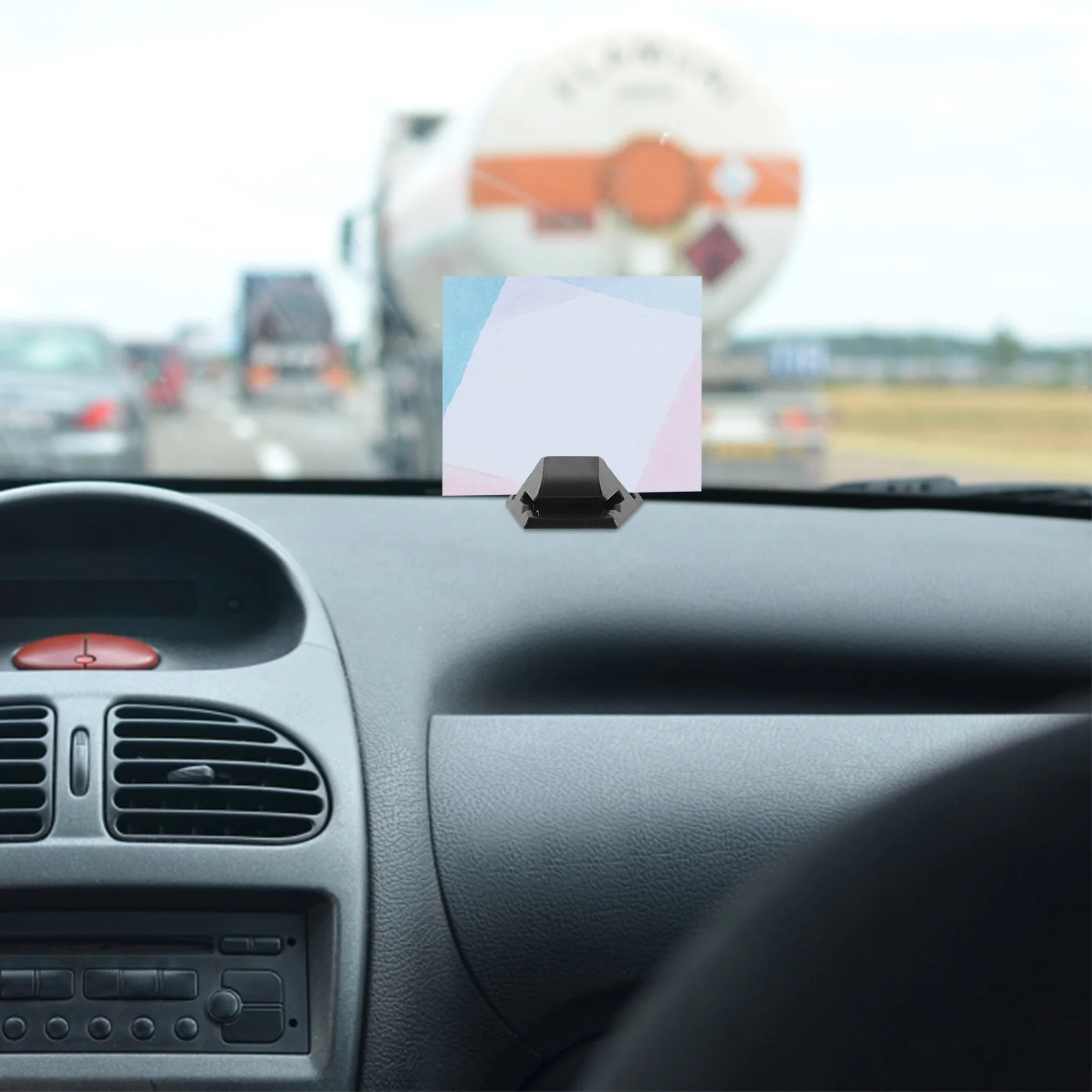 

2Pcs Car Parking Ticket Holder Clip Sticky Windscreen Parking Permit Receipt Clamp Adhesive Tape Car Dashboard Interior Black