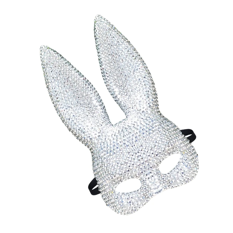 Comfortable Rabbit Face Mask with Glass Accent for Masquerades Role Play Parties