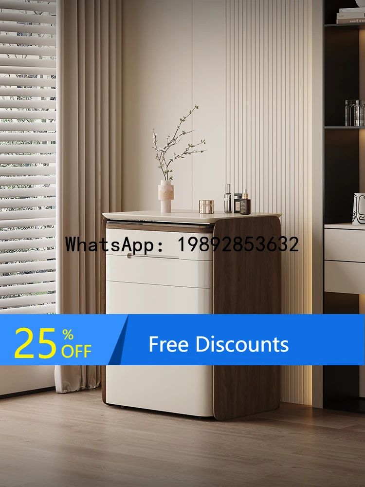 

YFY Dressing Table Bedside Table Integrated Light High-end Bedroom Small Solid Wood Makeup Cabinet Bedside Storage Cabinet