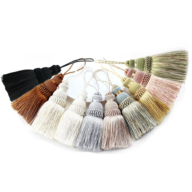 1Pc Colored Bags Tassels Quasten Decorative Silk Tassel Trim Bookmarks Fringe Crafts Brushes for Home Decoration Curtain Fringes