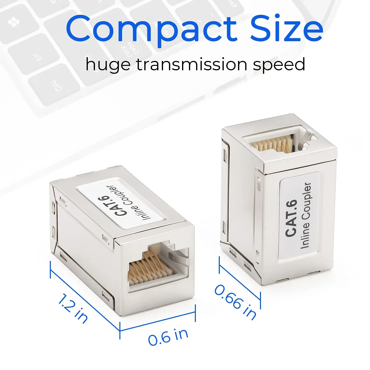 RJ45 Coupler Ethernet Extender 10Gbps, Cat7 Ethernet Coupler Konektor Betina Ke Betina untuk Kabel Cat7/ Cat6/ Cat5e
