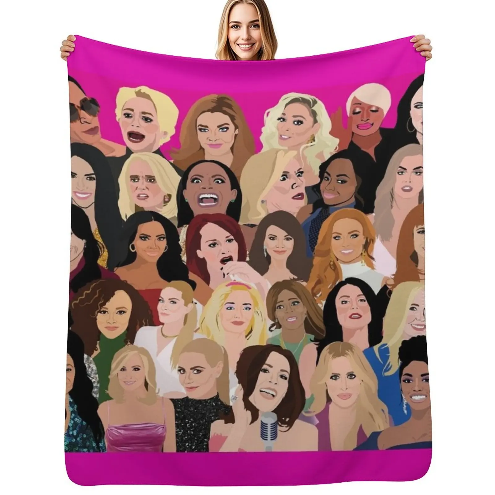 Real Housewives Montage (RHONY, RHOBH, RHOA, RHONJ, RHOP, RHOC, RHOSLC, RHOD, VPR) Cobertor decorativo para sofá, presente divertido, cobertores para sofá