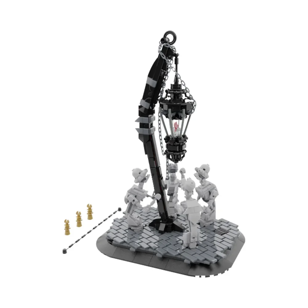 MOC Horror Game Black Bloodborne Lamp Model Building Blocks Game Checkpoints Bloodborne Awakening Headstones Assembly Bricks Toy