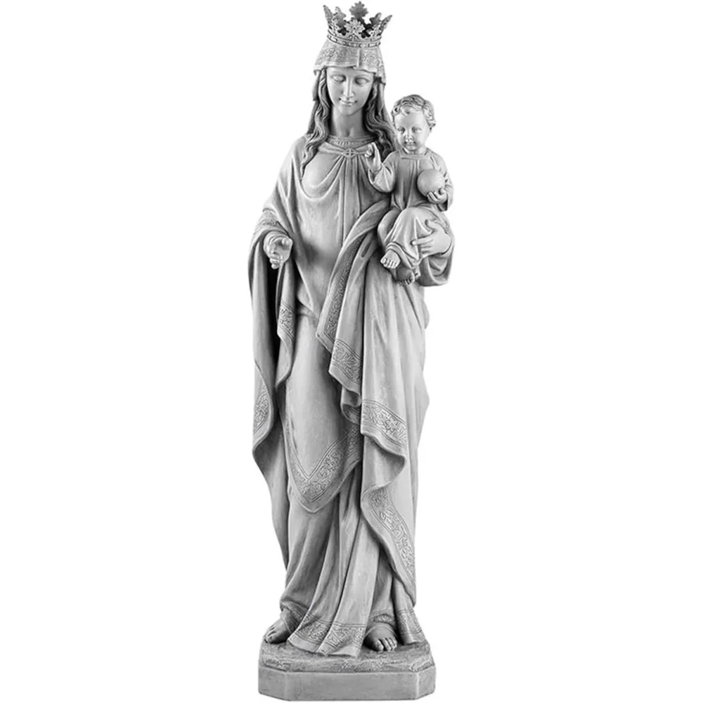

Outdoor Sculpture - Marian Garden Collection Catholic Statue for Home or Church, 24.5 Tall, Mary Queen of Heaven