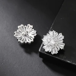 652F 2 piezas botones diamantes imitación con parte trasera plana, accesorios flores para adornos cárdigan DIY